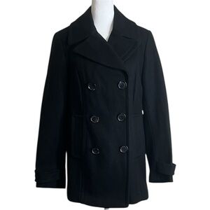 St. John's Bay Women’s Black Pea Coat Size S NWT